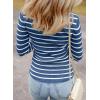 imageEVALESS Striped Sweater for Women Fall Trendy 2024 Crewneck Ribbed Knit Pullover Clothes Long Sleeve Basic Sweaters TopsBlue
