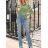 imageEVALESS Striped Sweater for Women Fall Trendy 2024 Crewneck Ribbed Knit Pullover Clothes Long Sleeve Basic Sweaters TopsGreen