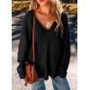imageEVALESS Sweaters for Women 2024 Fall Winter Long Sleeve V Neck Crochet Sweater Hollow Out Knitwear Pullover Jumper Tops