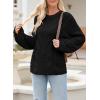 imageEVALESS Sweaters for Women 2024 Trendy Casual Crewneck Long Sleeve Cable Knit Pullover Sweaters Tops Fall ClothesBlack