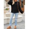 imageEVALESS Sweaters for Women 2024 Trendy Casual Crewneck Long Sleeve Cable Knit Pullover Sweaters Tops Fall ClothesBlack