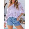 imageEVALESS Womens Crochet Hollow Out Knit Tops Half Sleeve Spring Summer Sweaters Beach Cover Ups for Women Trendy 2025Orchid Petal