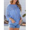 imageEVALESS Womens Crochet Hollow Out Knit Tops Half Sleeve Spring Summer Sweaters Beach Cover Ups for Women Trendy 2025Sky Blue