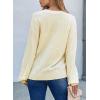 imageEVALESS Womens Cropped Chunky Cardigans Sweaters Trendy Lightweight Long Sleeve Checkered Knit Open Front Button Tops OutfitsBeige