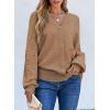 imageEVALESS Womens Cropped Chunky Cardigans Sweaters Trendy Lightweight Long Sleeve Checkered Knit Open Front Button Tops OutfitsBrown
