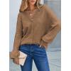 imageEVALESS Womens Cropped Chunky Cardigans Sweaters Trendy Lightweight Long Sleeve Checkered Knit Open Front Button Tops OutfitsBrown