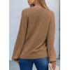 imageEVALESS Womens Cropped Chunky Cardigans Sweaters Trendy Lightweight Long Sleeve Checkered Knit Open Front Button Tops OutfitsBrown
