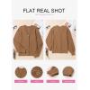 imageEVALESS Womens Cropped Chunky Cardigans Sweaters Trendy Lightweight Long Sleeve Checkered Knit Open Front Button Tops OutfitsBrown
