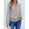imageEVALESS Womens Cropped Chunky Cardigans Sweaters Trendy Lightweight Long Sleeve Checkered Knit Open Front Button Tops OutfitsGray