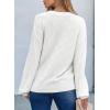 imageEVALESS Womens Cropped Chunky Cardigans Sweaters Trendy Lightweight Long Sleeve Checkered Knit Open Front Button Tops OutfitsWhite