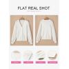 imageEVALESS Womens Cropped Chunky Cardigans Sweaters Trendy Lightweight Long Sleeve Checkered Knit Open Front Button Tops OutfitsWhite