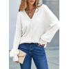 imageEVALESS Womens Cropped Chunky Cardigans Sweaters Trendy Lightweight Long Sleeve Checkered Knit Open Front Button Tops OutfitsWhite
