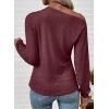 imageEVALESS Womens Off The Shoulder Tops Casual Long Sleeve Asymmetrical Boat Neck Going Out Tops T Shirts Fashion ClothingBurgundy