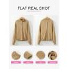 imageEVALESS Womens Oversized Knit Chunky Fall Sweater Tops 2024 V Neck Long Sleeve Lapel Collar Button Pullover OutfitsKhaki