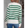 imageEVALESS Womens Striped Cardigan Sweaters Long Sleeve V Neck Lightweight Open Front Button Down Knit CardigansGreen Stripe