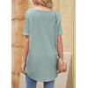 imageEVALESS Womens Summer Fashion 2024 V Neck Tops Short Sleeve Waffle Knit Shirts Cotton T Shirts Solid Color Loose Tee Blouse
