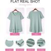 imageEVALESS Womens Summer Fashion 2024 V Neck Tops Short Sleeve Waffle Knit Shirts Cotton T Shirts Solid Color Loose Tee Blouse