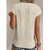 imageEVALESS Womens Summer Short Sleeve Textured Tops Trendy V Neck Cap Sleeve Solid Loose Dressy Casual Basic T Shirts BlousesBeige