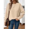 imageEVALESS Womens Sweaters Fall 2025 Casual Long Sleeve Lightweight Oversized Pullover Sweater TopsBeige