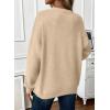 imageEVALESS Womens Sweaters Fall 2025 Casual Long Sleeve Lightweight Oversized Pullover Sweater TopsBeige