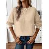 imageEVALESS Womens Sweaters Fall 2025 Casual Long Sleeve Lightweight Oversized Pullover Sweater TopsBeige
