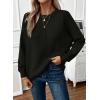 imageEVALESS Womens Sweaters Fall 2025 Casual Long Sleeve Lightweight Oversized Pullover Sweater TopsBlack