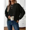 imageEVALESS Womens Sweaters Fall 2025 Casual Long Sleeve Lightweight Oversized Pullover Sweater TopsBlack