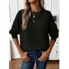 imageEVALESS Womens Sweaters Fall 2025 Casual Long Sleeve Lightweight Oversized Pullover Sweater TopsBlack
