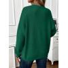 imageEVALESS Womens Sweaters Fall 2025 Casual Long Sleeve Lightweight Oversized Pullover Sweater TopsBlackish Green