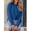 imageEVALESS Womens Sweaters Fall 2025 Casual Long Sleeve Lightweight Oversized Pullover Sweater TopsBluing