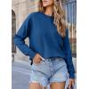 imageEVALESS Womens Sweaters Fall 2025 Casual Long Sleeve Lightweight Oversized Pullover Sweater TopsBluing
