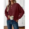 imageEVALESS Womens Sweaters Fall 2025 Casual Long Sleeve Lightweight Oversized Pullover Sweater TopsBurgundy