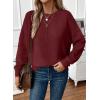 imageEVALESS Womens Sweaters Fall 2025 Casual Long Sleeve Lightweight Oversized Pullover Sweater TopsBurgundy