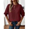 imageEVALESS Womens Sweaters Fall 2025 Casual Long Sleeve Lightweight Oversized Pullover Sweater TopsBurgundy