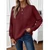 imageEVALESS Womens Sweaters Fall 2025 Casual Long Sleeve Lightweight Oversized Pullover Sweater TopsBurgundy