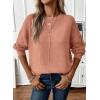 imageEVALESS Womens Sweaters Fall 2025 Casual Long Sleeve Lightweight Oversized Pullover Sweater TopsFushia