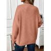 imageEVALESS Womens Sweaters Fall 2025 Casual Long Sleeve Lightweight Oversized Pullover Sweater TopsFushia