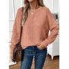imageEVALESS Womens Sweaters Fall 2025 Casual Long Sleeve Lightweight Oversized Pullover Sweater TopsFushia
