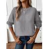 imageEVALESS Womens Sweaters Fall 2025 Casual Long Sleeve Lightweight Oversized Pullover Sweater TopsGray