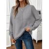 imageEVALESS Womens Sweaters Fall 2025 Casual Long Sleeve Lightweight Oversized Pullover Sweater TopsGray