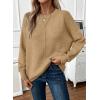 imageEVALESS Womens Sweaters Fall 2025 Casual Long Sleeve Lightweight Oversized Pullover Sweater TopsLight French Beige