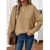 imageEVALESS Womens Sweaters Fall 2025 Casual Long Sleeve Lightweight Oversized Pullover Sweater TopsLight French Beige