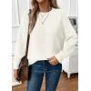 imageEVALESS Womens Sweaters Fall 2025 Casual Long Sleeve Lightweight Oversized Pullover Sweater TopsWhite