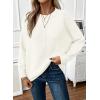 imageEVALESS Womens Sweaters Fall 2025 Casual Long Sleeve Lightweight Oversized Pullover Sweater TopsWhite