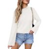 imageEVALESS Women Sweater Long Sleeve Mock Neck Oversized Ribbed Knit Pullover Winter Loose Fit Pleated Sweaters Tops S2XLWhite