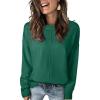 imageEVALESS Womens Sweaters Fall 2025 Casual Long Sleeve Lightweight Oversized Pullover Sweater TopsBlackish Green