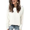 imageEVALESS Womens Sweaters Fall 2025 Casual Long Sleeve Lightweight Oversized Pullover Sweater TopsWhite