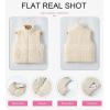 imageEVALESS Corduroy Puffer Vest for Women Lightweight Stand Collar Sleeveless Jackets Zip Up Clothes Fashion 2025Beige