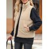 imageEVALESS Corduroy Puffer Vest for Women Lightweight Stand Collar Sleeveless Jackets Zip Up Clothes Fashion 2025Beige