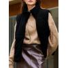 imageEVALESS Corduroy Puffer Vest for Women Lightweight Stand Collar Sleeveless Jackets Zip Up Clothes Fashion 2025Black